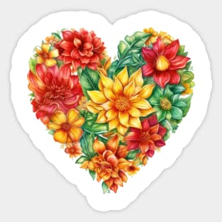 Watercolor Juneteenth Flower Heart Sticker